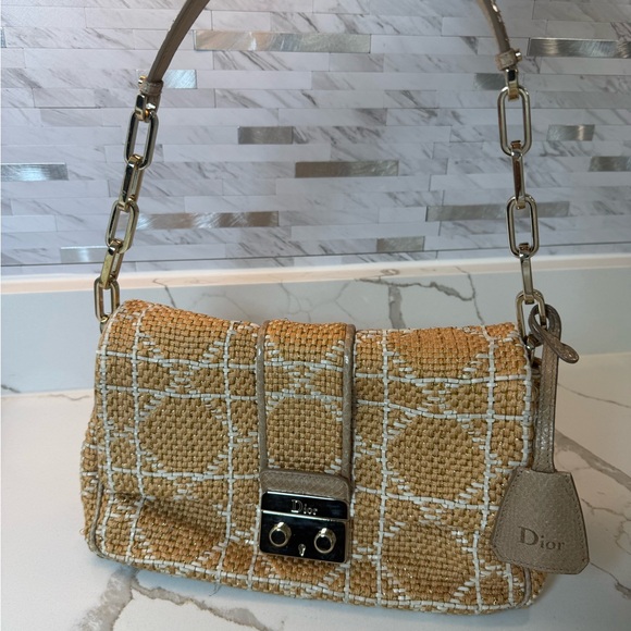 Dior Limited Edition Miss Dior Flap Bag Woven Tweed & Python Snakeskin Trim - Picture 4 of 16